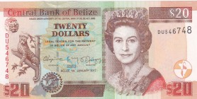 Belize, 20 Dollars, 2017, UNC, p69f
Queen Elizabeth II. Potrait
Estimate: USD 15-30