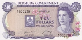 Bermuda, 10 Dollars, 1970, UNC, p25a
Low serial number
Estimate: USD 450-900