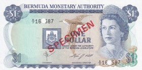 Bermuda, 1 Dollar, 1984, UNC, p28s, SPECIMEN
Queen Elizabeth II. Potrait
Estimate: USD 15-30