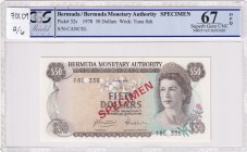 Bermuda, 50 Dollars, 1978, UNC, p32s, SPECIMEN
PCGS 67 OPQ
Estimate: USD 150-300