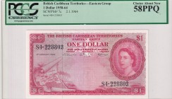 British Caribbean Territories, 1 Dollar, 1964, AUNC, p7c
PCGS 58 PPQ
Estimate: USD 250-500