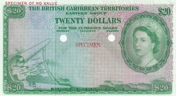 British Caribbean Territories, 20 Dollars, 1953/1964, UNC, p11cts, SPECIMEN
Color Trial
Estimate: USD 4.500-9.000
