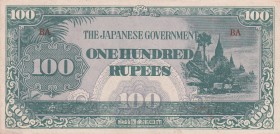 Burma, 100 Rupees, 1944, UNC, p17b
Japanese occupation