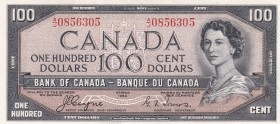 Canada, 100 Dollars, 1954, AUNC(+), p72a
Queen Elizabeth II. Potrait
Estimate: USD 500-1000