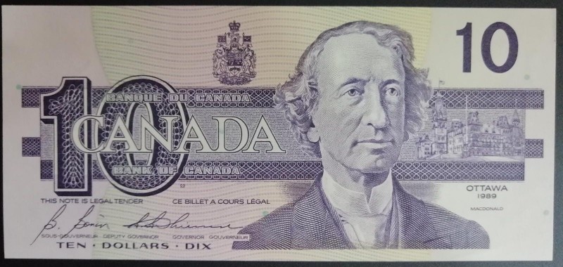 Canada, 10 Dollars, 1989, UNC, p96b
Estimate: USD 40-80