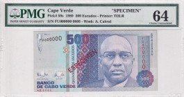 Cape Verde, 500 Escudos, 1989, UNC, p59s, SPECIMEN
PMG 64
Estimate: USD 35-70