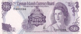 Cayman Islands, 40 Dollars, 1974, UNC, p9a
Queen Elizabeth II. Potrait
Estimate: USD 550-1.100