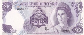 Cayman Islands, 40 Dollars, 1974, UNC(-), p9a
Queen Elizabeth II. Potrait
Estimate: USD 600-1.200