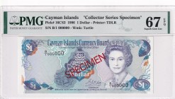 Cayman Islands, 1 Dollar, 1996, UNC, p16CS3, SPECIMEN
PMG 67 EPQ
Estimate: USD 50-100