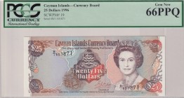 Cayman Islands, 25 Dollars, 1996, UNC, p19
PCGS 66 PPQ
Estimate: USD 75-150