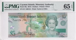 Cayman Islands, 5 Dollars, 2010, UNC, p39a
PMG 65 EPQ
Estimate: USD 30-60