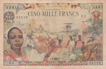 Central African Republic, 5.000 Francs, 1980, VF, p11
Estimate: USD 200-400