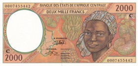 Central African States, 2.000 Francs, 2000, UNC, p103Cg
"C'' Congo