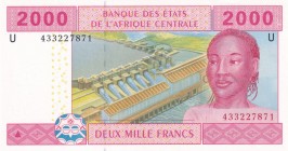 Central African States, 2.000 Francs, 2002, UNC, p208Ud
"U'' Cameroun