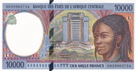 Central African States, 10.000 Francs, 2000, UNC(-), p405Lf
"L'' Gabon