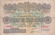 Ceylon, 5 Rupees, 1935, VF(-), p23b
Estimate: USD 500-1000