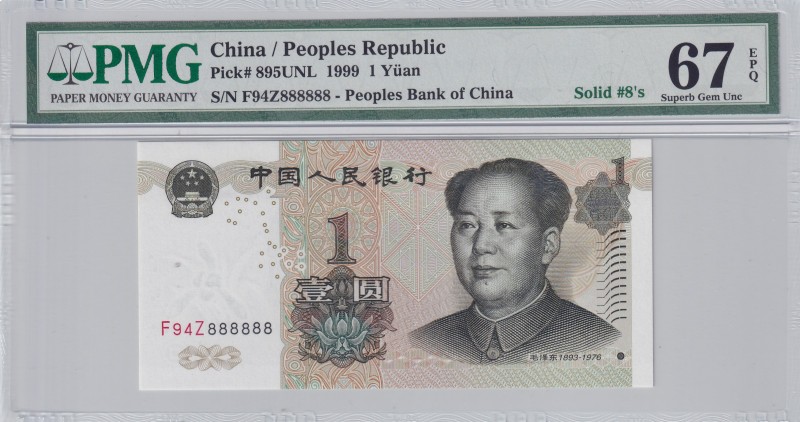 China, 1 Yuan, 1999, UNC, p895UNL
PMG 67 EPQ, High condition
Estimate: USD 30-...