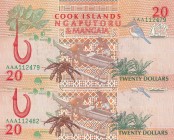 Cook Islands, 20 Dollars, 1992, UNC, p9a, (Total 2 banknotes)
From Same Pack
Estimate: USD 15-30