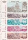 Croatia, 100.000.000-500.000.000-5.000.000.000-10.000.000.000-50.000.000.000 Dinara, 1993, UNC, (Total 5 banknotes)