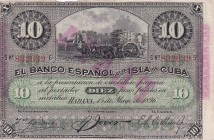Cuba, 10 Pesos, 1896, VF(+), p49
Estimate: USD 15-30