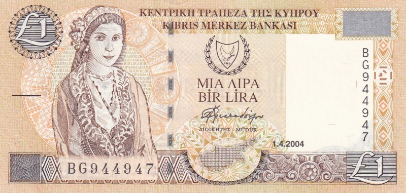 Cyprus, 1 Pound, 2004, UNC, p60d