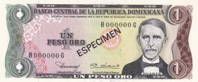 Dominican Republic, 1 Peso Oro, 1980/1982, UNC, p117as, SPECIMEN
Estimate: USD 25-50