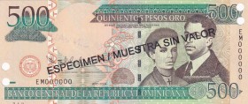 Dominican Republic, 500 Pesos Oro, 2004, UNC, p172s3, SPECIMEN
Estimate: USD 15-30