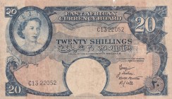 East Africa, 20 Shillings, 1958/1960, FINE, p39
Queen Elizabeth II. Potrait
Estimate: USD 15-30