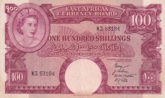 East Africa, 100 Shillings, 1958, VF(+), p40
Queen Elizabeth II. Potrait
Estimate: USD 200-400