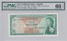 East Caribbean States, 5 Dollars, 1965, UNC, p14o
PMG 66 EPQ
Estimate: USD 250-500