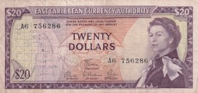 East Caribbean States, 20 Dollars, 1965, VF, p15e
Queen Elizabeth II. Potrait
Estimate: USD 40-80