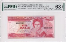 East Caribbean States, 1 Dollar, 1985/1988, UNC, p17k
PMG 63 EPQ
Estimate: USD 50-100