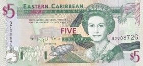 East Caribbean States, 5 Dollars, 1994, UNC, p31g
Queen Elizabeth II. Potrait
Estimate: USD 20-40