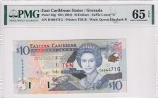 East Caribbean States, 10 Dollars, 1994, UNC, p32g
PMG 65 EPQ
Estimate: USD 70-140
