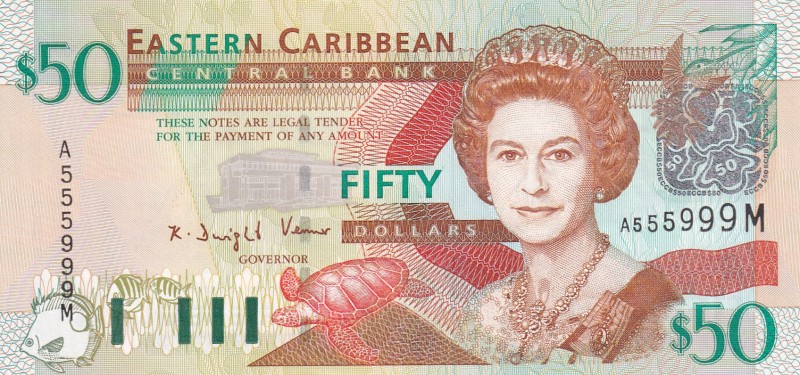 East Caribbean States, 50 Dollars, 2003, UNC, p45m
Queen Elizabeth II. Potrait...