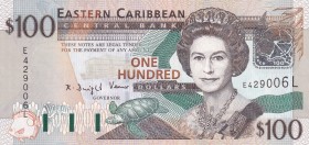 East Caribbean States, 100 Dollars, 2003, UNC, p46l
Queen Elizabeth II. Potrait
Estimate: USD 200-400