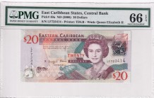 East Caribbean States, 20 Dollars, 2008, UNC, p49
PMG 66 EPQ
Estimate: USD 25-50