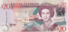 East Caribbean States, 20 Dollars, 2008, UNC, p49
Queen Elizabeth II. Potrait
Estimate: USD 20-40