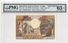 Equatorial African States, 100 Francs, 1963, UNC, p3cs, SPECIMEN
PMG 65 EPQ