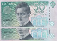 Estonia, 50 Krooni, 1994, UNC, p78a, (Total 2 banknotes)
Estimate: USD 25-50