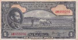 Ethiopia, 1 Dollar, 1945, AUNC, p12b
Estimate: USD 30-60