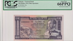 Ethiopia, 100 Dollars, 1966, UNC, p29s, SPECIMEN
PCGS 66 PPQ
Estimate: USD 250-500