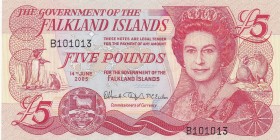 Falkland Islands, 5 Pounds, 2005, UNC, p17a
Queen Elizabeth II. Potrait
Estimate: USD 15-30