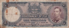 Fiji, 5 Shillings, 1941, FINE, p37d
King George VI Portrait
Estimate: USD 20-40