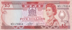 Fiji, 5 Dollars, 1980, AUNC, p78a
Queen Elizabeth II. Potrait
Estimate: USD 200-400