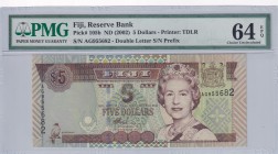 Fiji, 5 Dollars, 2002, UNC, p105b
PMG 64 EPQ
Estimate: USD 30-60