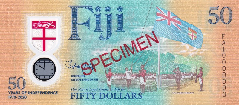 Fiji, 50 Dollars, 2020, UNC, pNew, SPECIMEN
Commemorative and Polymer Banknote...