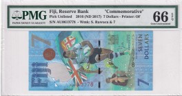 Fiji, 7 Dollars, 2016/2017, UNC, pNew
PMG 66 EPQ, Commemorative banknot
Estimate: USD 25-50