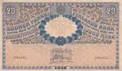 Finland, 20 Markkaa, 1918, VF(+), p38
Estimate: USD 50-100