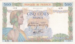 France, 500 Francs, 1940, XF, p95
There are pinholes and spots.
Estimate: USD 30-60